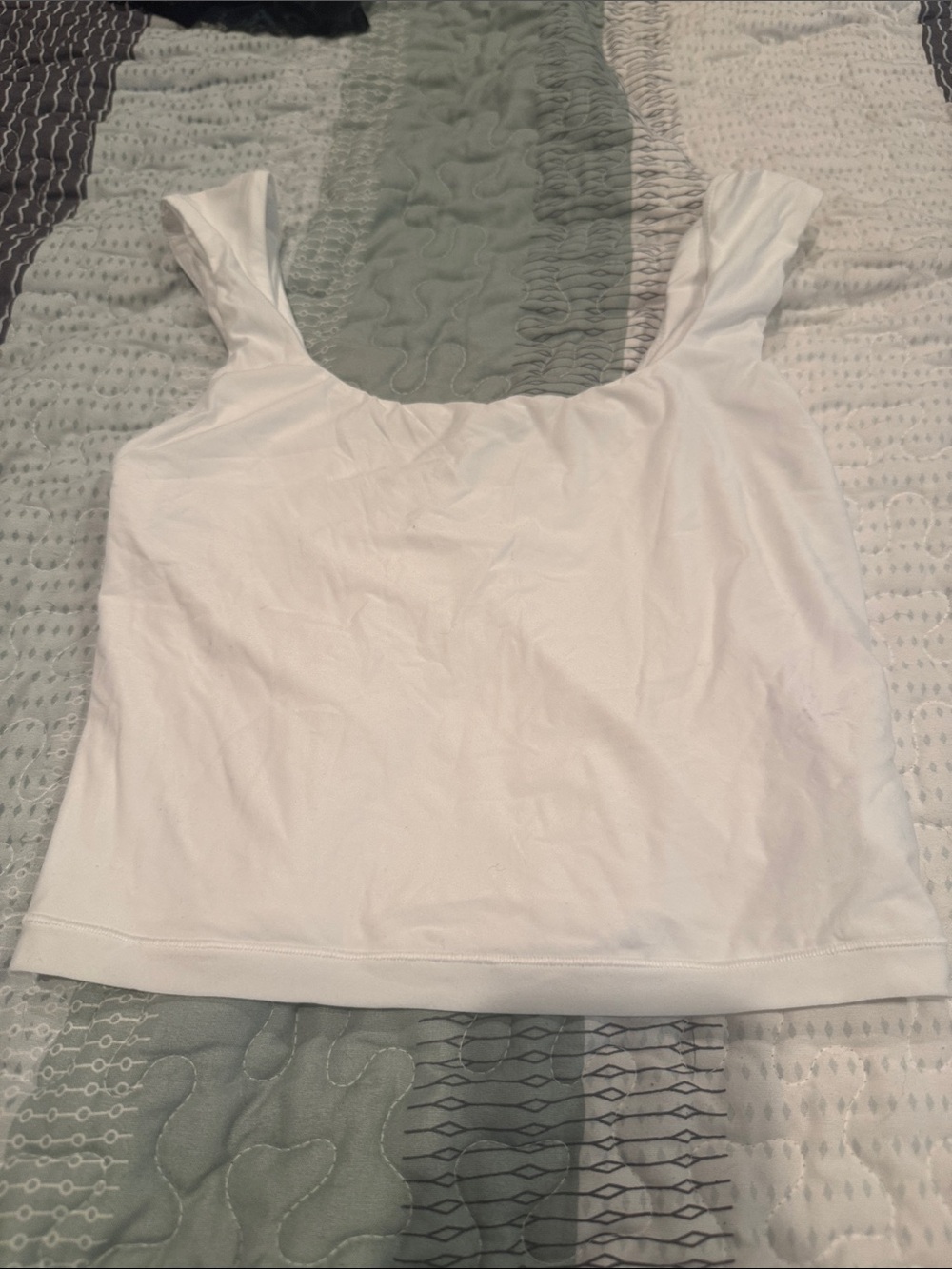 aerie White Scoop Neck Crop Tank